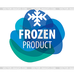 Синий логотип для замороженных продуктов с снежинки - иллюстрация в векторе