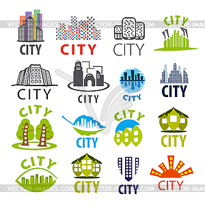 Biggest collection of city logo - vector image