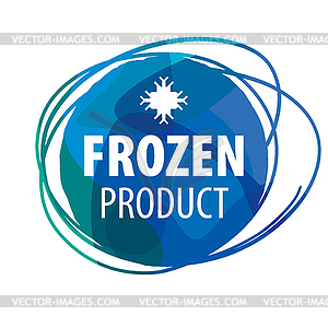 Круглый голубой логотип для замороженных продуктов - векторное изображение EPS