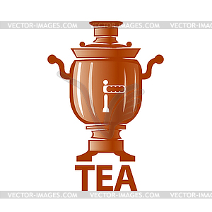 Logo Russian samovar for tea - vector clipart