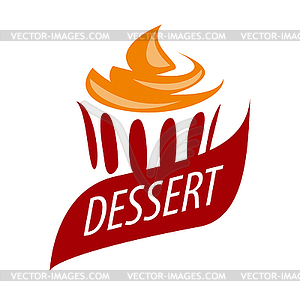 Logo cake with orange cream - stock vector clipart