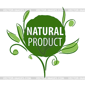 Logo for organic products in form of plants - vector clipart
