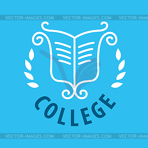 Logo patterns and books for college - vector clip art