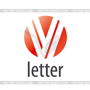 Abstract round logo letter V - vector image