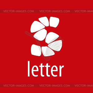 Abstract logo letter S on red background - vector clipart