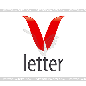 Abstract logo red letter V - vector clip art