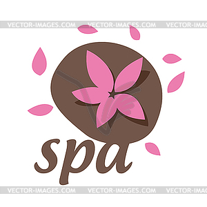 Abstract logo with flower for spa salon - vector image