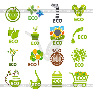 Biggest collection of logos eco - vector image