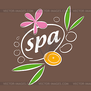 Drawn logo accessories for spa salon - vector image