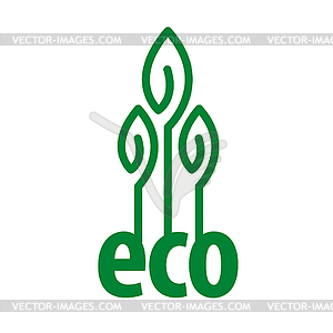 Eco logo in form of plant - vector clipart