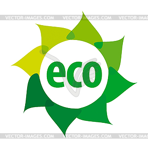 Eco logo in shape of flower - vector image