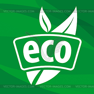 Eco logo with floral patterns - vector clipart