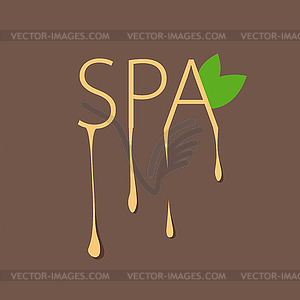 Logo dripping oil with letters - vector clipart