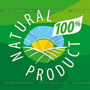 Logo ecological landscape for natural products - vector image
