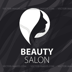 Logo for female hair salon - vector clipart