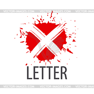 Logo letter X in form of blots - stock vector clipart