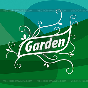 Логотип цветочный орнамент для сада - векторное графическое изображение