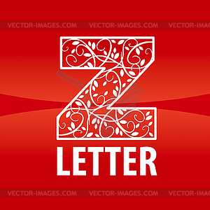 Логотип буквы Z цветочным орнаментом - векторный клипарт Royalty-Free