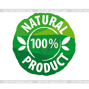 Logo round seal for natural products - vector image