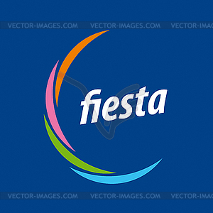 Abstract logo for fiesta on blue background - vector clip art