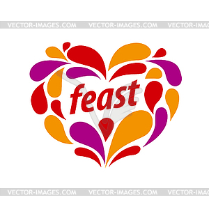 Abstract logo in form of heart spray - vector image