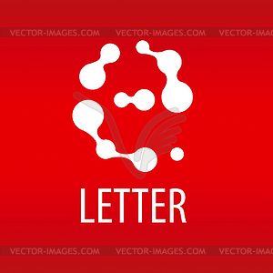 Abstract logo letter E in form of drops - vector clipart