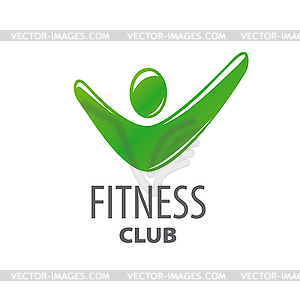 Abstract green logo for fitness center - vector image