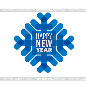 Abstract blue Christmas snowflake - vector EPS clipart