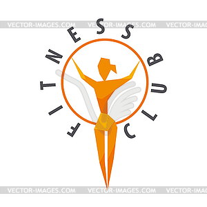 Logo girl with hoop for fitness club - vector EPS clipart