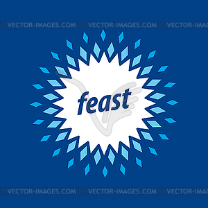 Logo in shape of star on blue background - vector clipart