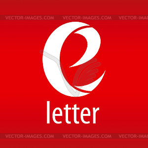 Logo letter E on red background - vector clip art