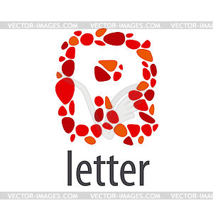 Logo letter R made of colored stones - vector clipart