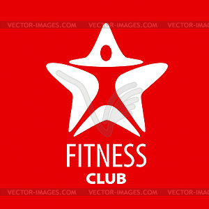 Logo man star for fitness club - vector clipart