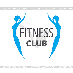 Logo of two girls for fitness club - vector image