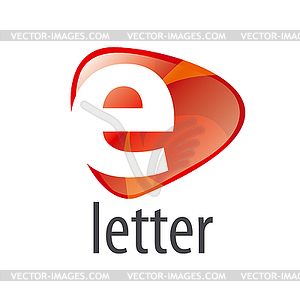 Logo white letter E on an abstract background - vector clipart