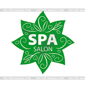 Vegetative logo for Spa salon - vector clipart