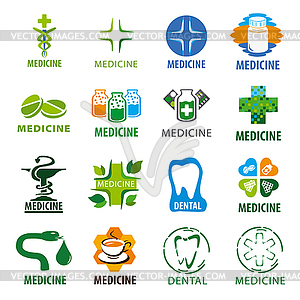 Large set of logos for medicine - royalty-free vector image