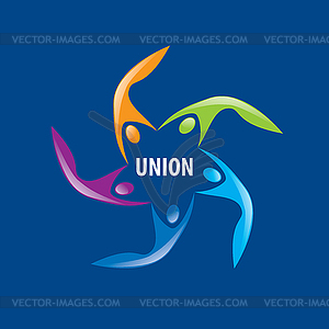 Логотип союз людей - векторный клипарт Royalty-Free