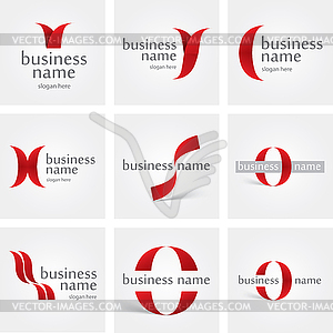 Набор абстрактных логотипов - изображение в векторе