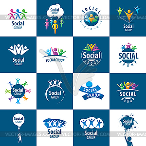 Social Group logos - vector image