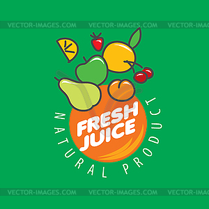 Logo of fresh juice - vector clip art
