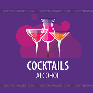 Alcoholic cocktails logo - vector image