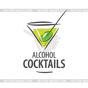 Alcoholic cocktails logo - vector clip art