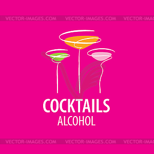 Alcoholic cocktails logo - vector clipart