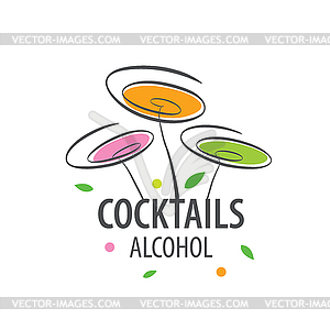 Alcoholic cocktails logo - vector clip art