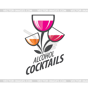 Alcoholic cocktails logo - vector image