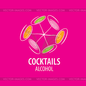 Alcoholic cocktails logo - vector clipart
