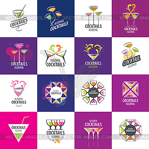 Alcoholic cocktails logo - color vector clipart