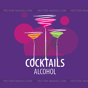 Alcoholic cocktails logo - vector image