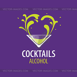 Alcoholic cocktails logo - vector clipart